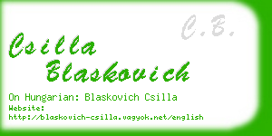 csilla blaskovich business card